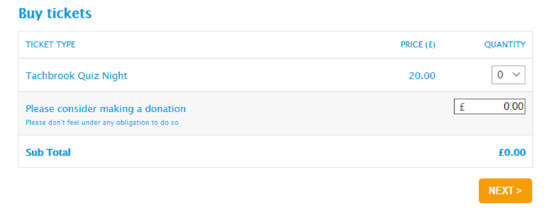 booking form