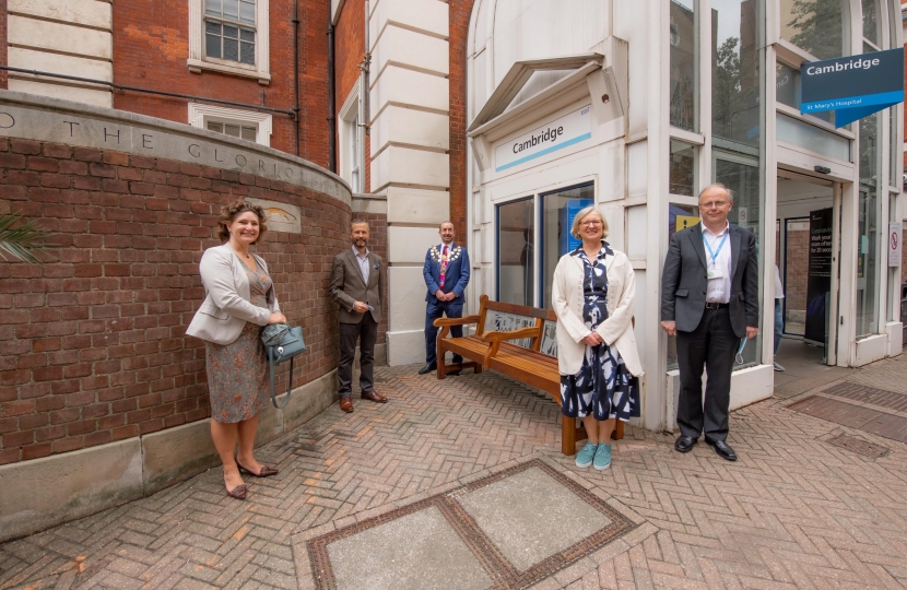 NHS bench on Norfolk Place 