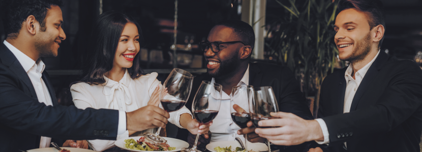 Young Professionals enjoying dinner together