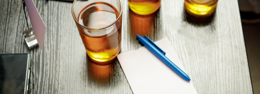 Photo of pints and quiz paper on a table