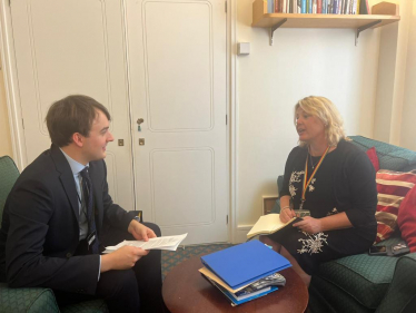 Nickie discussed leasehold reform with long-time leasehold campaigner, Harry Scoffin