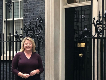 Nickie Aiken MP outside 10 Downing Street